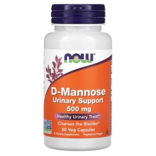 NOW Foods, D-маноза, 500 мг, 60 вегетаріанських капсул